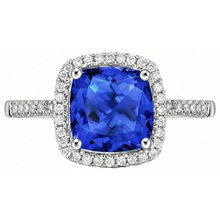Sri Lanka Blue Sapphire Natural Earth Mined DIAMOND ( NOT LAB GROWN )s 3.30 Ct Ring White Gold 14K