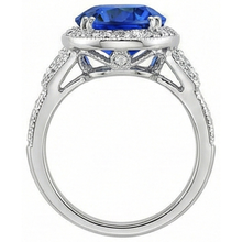 Sri Lanka Blue Sapphire Natural Earth Mined Diamonds Ring 5.33 Carats White Gold 14K New