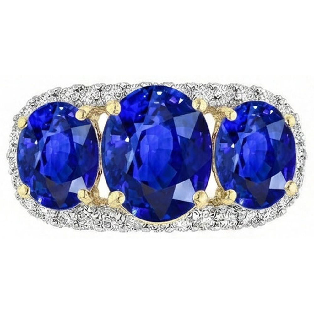 Sri Lanka Blue Sapphire Round Natural Earth Mined DIAMOND ( NOT LAB GROWN )s 6 Ct Ring Jewellery