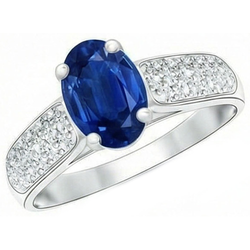 Sri Lanka Blue Sapphire Round Natural Earth Mined DIAMOND ( NOT LAB GROWN )s Ring White Gold 4.40 Carats