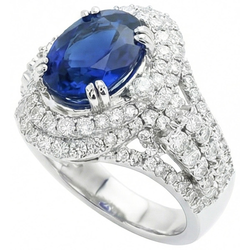 Sri Lanka Ceylon Sapphire Engagement Ring