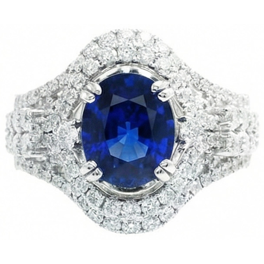 Sri Lanka Ceylon Sapphire Engagement Ring