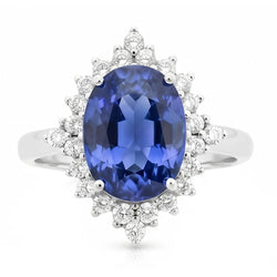 Sri Lanka Color Sapphire Oval IGI CERTIFIED Diamond Ring 8.51 Carat Gemstone Jewelry