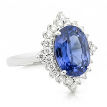 Sri Lanka Color Sapphire Oval IGI CERTIFIED Diamond Ring 8.51 Carat Gemstone Jewelry