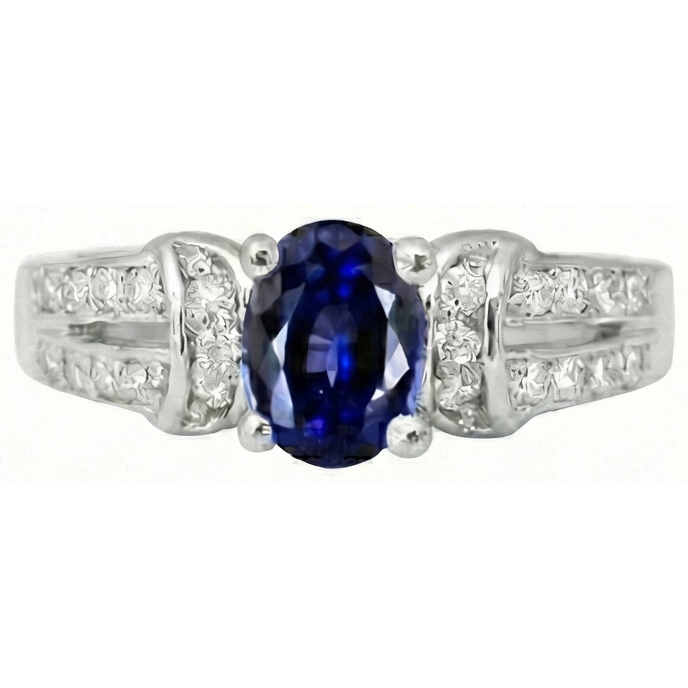 Sri Lanka Gems Ring With Natural Earth Mined Diamonds