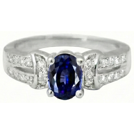 Sri Lanka Gems Ring With Natural Earth Mined Diamonds