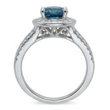 Sri Lanka Sapphire And Natural Earth Mined DIAMOND ( NOT LAB GROWN )s 4 Ct Ring Prong Set White Gold 14K