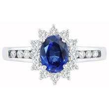 Sri Lanka Sapphire And Natural Earth Mined DIAMOND ( NOT LAB GROWN )s Round Cut Ring 3.80 Ct White Gold