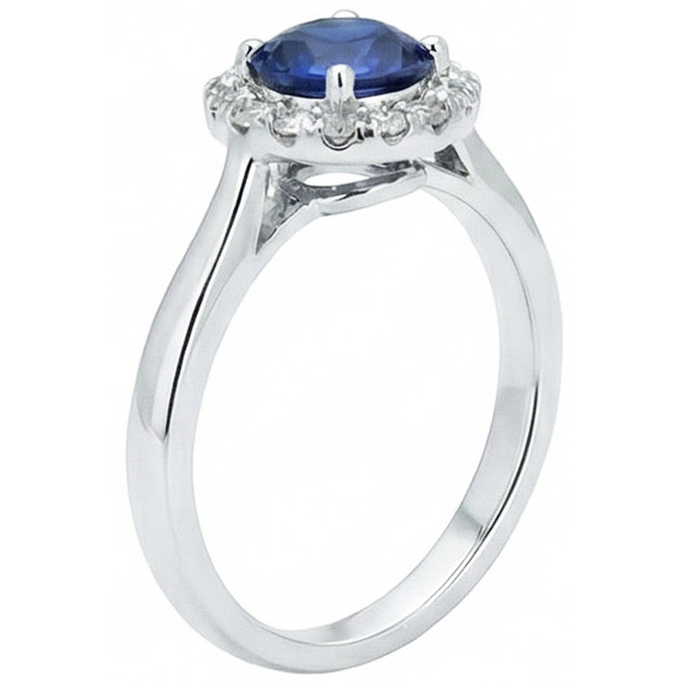 Sri Lanka Sapphire Natural Earth Mined DIAMOND ( NOT LAB GROWN ) Ring White Gold 14K 2.5 Ct.
