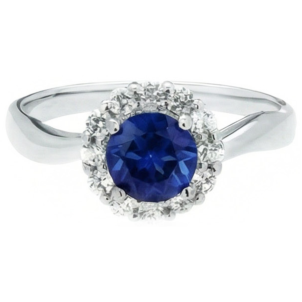 Sri Lanka Sapphire Natural Earth Mined DIAMOND ( NOT LAB GROWN ) Ring White Gold 14K 2.5 Ct.
