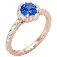 Sri Lanka Sapphire Natural Earth Mined Diamonds 3.25 Carats Ring Rose Gold