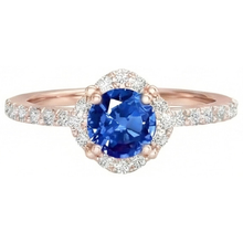 Sri Lanka Sapphire Natural Earth Mined Diamonds 3.25 Carats Ring Rose Gold