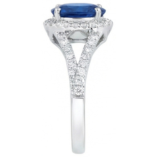 natural round sapphire 3.40ct ring profile view
