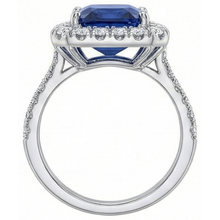 Sri Lanka Sapphire Natural Earth Mined Diamonds 4.30 Carats Wedding Ring 14K Gold White