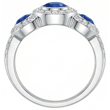 natural round sapphire 4.51ct ring profile view