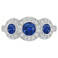 natural round sapphire 4.51ct ring side angle