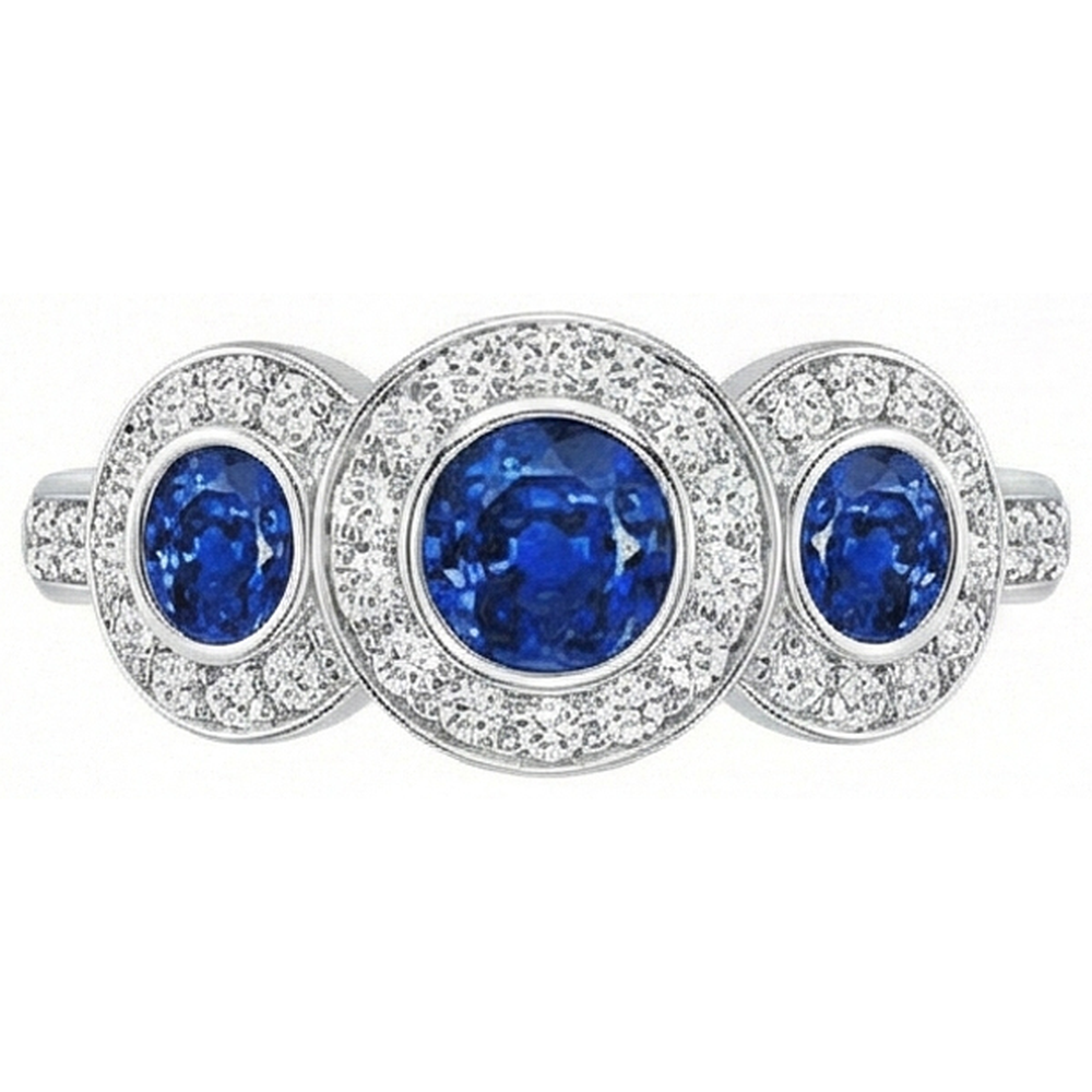 natural round sapphire 4.51ct ring side angle