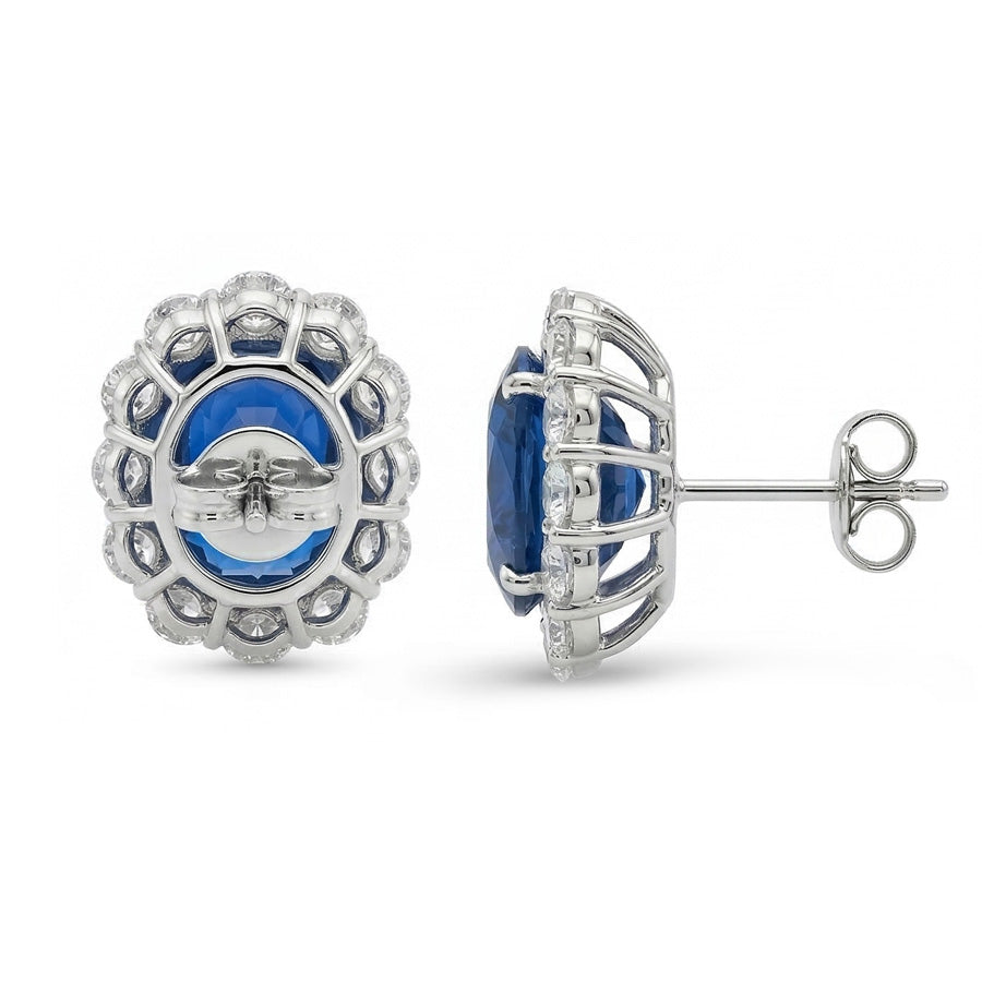 natural round sapphire 6.40ct earring top view