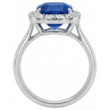 Sri Lanka Sapphire Natural Earth Mined Diamonds Prong Set 3.80 Ct Wedding Ring White Gold