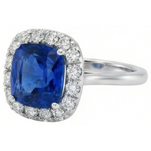 Sri Lanka Sapphire Natural Earth Mined Diamonds Prong Set 3.80 Ct Wedding Ring White Gold