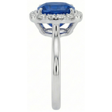 Sri Lanka Sapphire Natural Earth Mined Diamonds Prong Set 3.80 Ct Wedding Ring White Gold