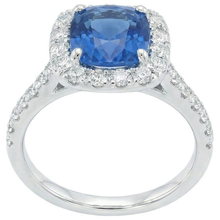Sri Lanka Sapphire Natural Earth Mined DIAMOND ( NOT LAB GROWN )s Ring Gold White 14K 3.35 Carats