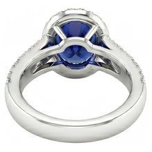 Sri Lanka Sapphire Oval And Round Natural Earth Mined DIAMOND ( NOT LAB GROWN )s 7.01 Ct Ring DIAMOND ( NOT LAB GROWN )s