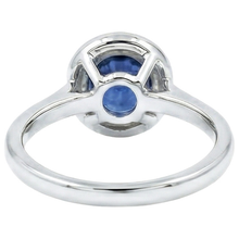 Sri Lanka Sapphire Oval And Round Natural Earth Mined DIAMOND ( NOT LAB GROWN ) Ring Gold 14K 2.90 Ct.