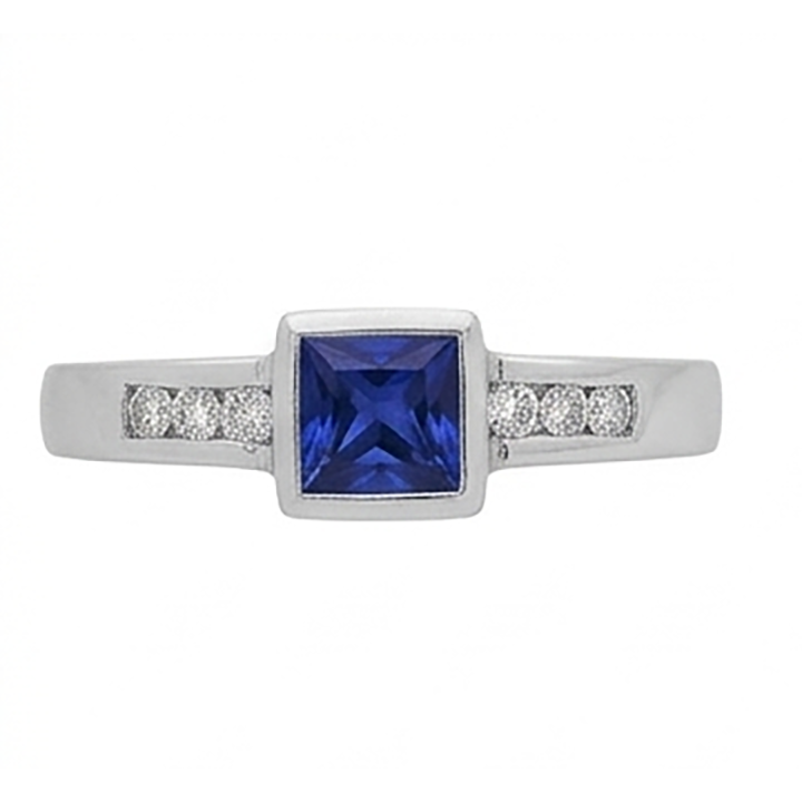 Sri Lanka Sapphire Princess And Natural Earth Mined DIAMOND ( NOT LAB GROWN )s Men's Ring