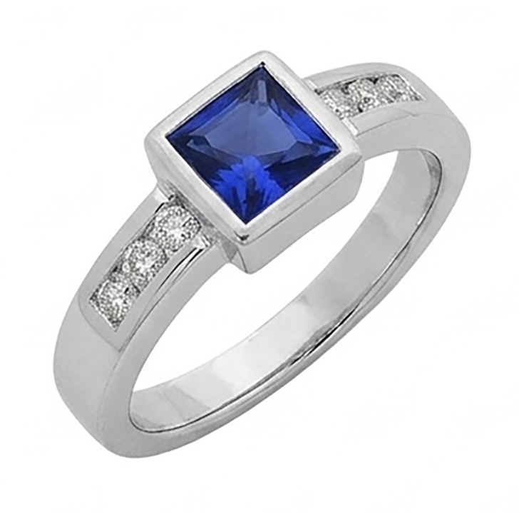 Sri Lanka Sapphire Princess And Natural Earth Mined DIAMOND ( NOT LAB GROWN )s Men's Ring