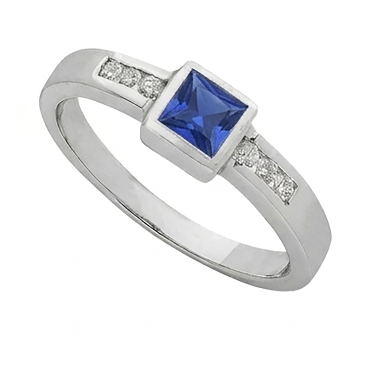 Sri Lanka Sapphire Princess And Natural Earth Mined DIAMOND ( NOT LAB GROWN )s Men's Ring