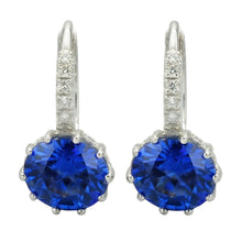 Sri Lanka Sapphire Round Cut Natural Earth Mined DIAMOND ( NOT LAB GROWN ) Lady Hoop Earring 6.40 Carats