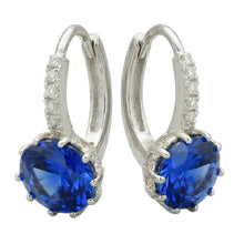 Sri Lanka Sapphire Round Cut Natural Earth Mined DIAMOND ( NOT LAB GROWN ) Lady Hoop Earring 6.40 Carats