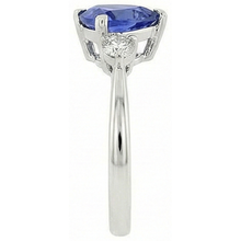 Sri Lanka Sapphire Trillion And Round Natural Earth Mined Diamonds 5.01 Ct Wedding Ring