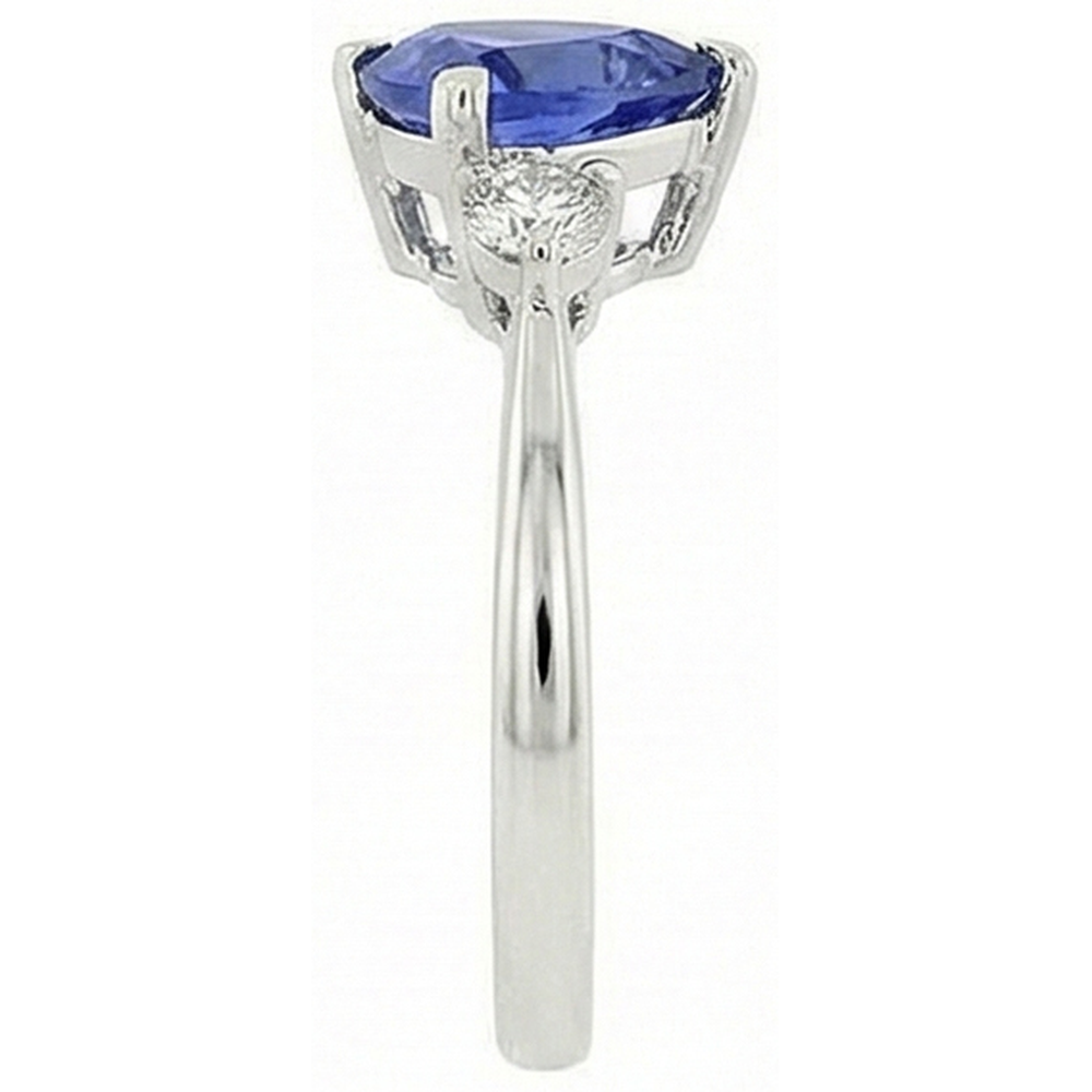 Sri Lanka Sapphire Trillion And Round Natural Earth Mined Diamonds 5.01 Ct Wedding Ring