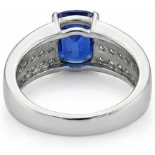 natural round sapphire 3.50ct ring profile view