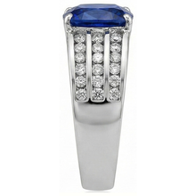 natural round sapphire 3.50ct ring top view