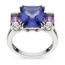 Sri Lankan Sapphire Amethyst And Natural Earth Mined Diamonds 8 Carat Ring 14K Jewellery