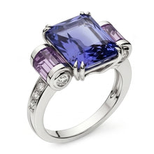 Sri Lankan Sapphire Amethyst And Natural Earth Mined Diamonds 8 Carat Ring 14K Jewellery