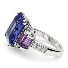 Sri Lankan Sapphire Amethyst And Natural Earth Mined Diamonds 8 Carat Ring 14K Jewellery