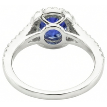 Sri Lankan Sapphire And Natural Earth Mined DIAMOND ( NOT LAB GROWN ) Stackable Ring 2.50 Ct. White Gold 14K