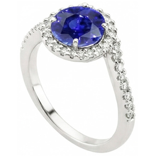 Sri Lankan Sapphire And Natural Earth Mined DIAMOND ( NOT LAB GROWN ) Stackable Ring 2.50 Ct. White Gold 14K