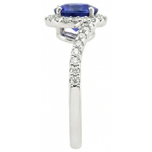 Sri Lankan Sapphire And Natural Earth Mined DIAMOND ( NOT LAB GROWN ) Stackable Ring 2.50 Ct. White Gold 14K