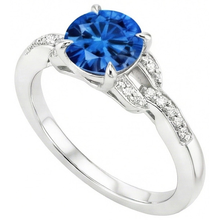 Sri Lankan Sapphire And Natural Earth Mined DIAMOND ( NOT LAB GROWN )s 2.90 Carats Ring White Gold 14K