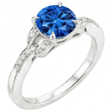 Sri Lankan Sapphire And Natural Earth Mined DIAMOND ( NOT LAB GROWN )s 2.90 Carats Ring White Gold 14K