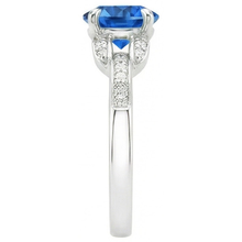 Sri Lankan Sapphire And Natural Earth Mined DIAMOND ( NOT LAB GROWN )s 2.90 Carats Ring White Gold 14K