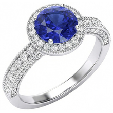 Sri Lankan Sapphire Natural Earth Mined DIAMOND ( NOT LAB GROWN ) Ring White Gold 3.05 Carats Vintage Style