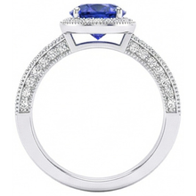 Sri Lankan Sapphire Natural Earth Mined DIAMOND ( NOT LAB GROWN ) Ring White Gold 3.05 Carats Vintage Style