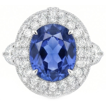 Sri Lankan Sapphire Natural Earth Mined Diamonds 6 Carat Wedding Anniversary Ring