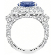 Sri Lankan Sapphire Natural Earth Mined Diamonds 6 Carat Wedding Anniversary Ring